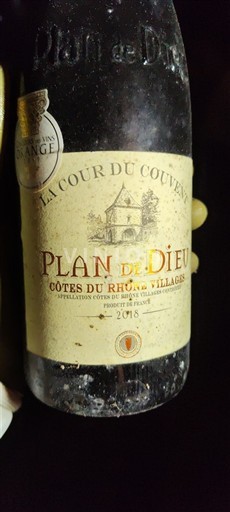 Rhônen laakso Côtes-du-rhône-villages La Cour du Couvent Plan de Dieu 2015
