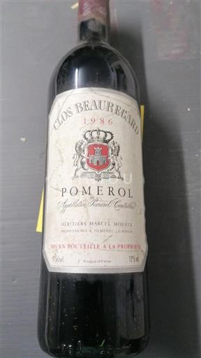 Bordeaux Pomerol Clos Beauregard 1986