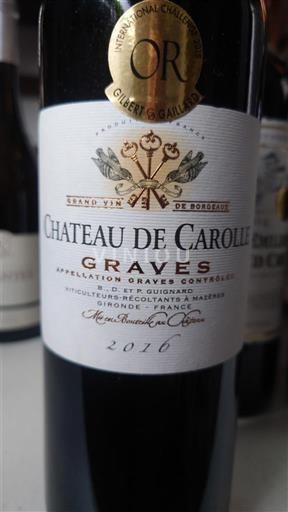 Bordeaux Graves Château Carolle Cabernet sauvignon, Merlot,Cabernet franc 2016