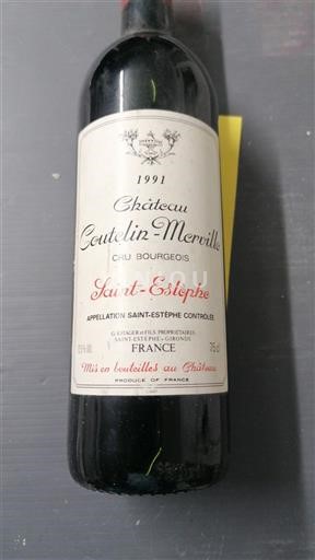 Burdeos Saint-Estèphe Cru Bourgeois Château Coutelin-Merville 1991