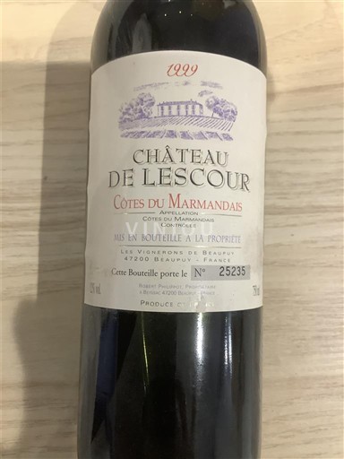Sydvestfrankrig Côtes-du-marmandais Château Lescour 1999