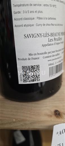 Borgoña Savigny-lès-Beaune Premier Cru Jean Bouchard Les Peuillets Sin añada