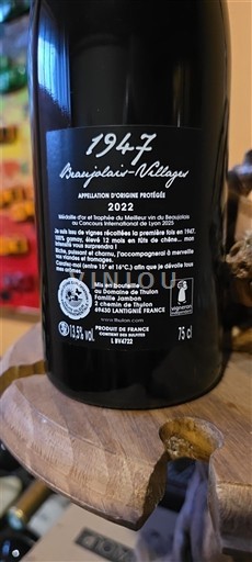 Beaujolais Beaujolais Villages La cave de Thulon 1947 2022