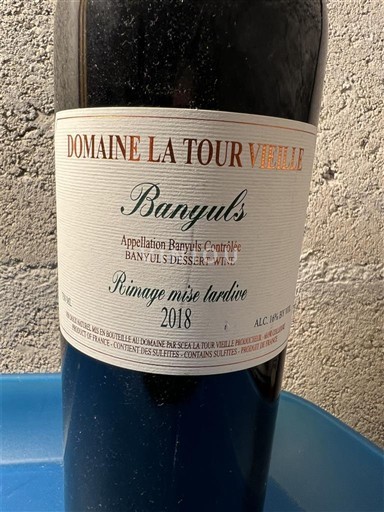 Roussillon Banyuls Domaine La Tour Vieille Rimage mise tardive 2018