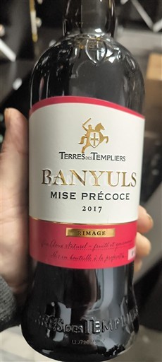 Roussillon Banyuls Terres des Templiers Mise Précoce Rimage 2017