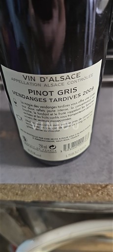 Elsass Vendanges Tardives Vendanges Tardives 2009