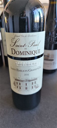 Bordeaux Saint-Émilion Grand Cru Grand Cru Saint Paul de Dominique 2016