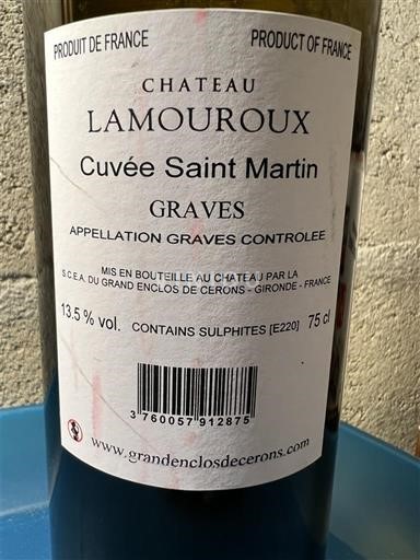 Bordeaux Graves Château Lamouroux Saint Martin Non-Vintage