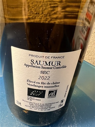 Loire Valley Saumur Vignerons David 2022