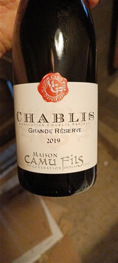 Burgundi Chablis Maison Camu Fils Grande Réserve 2019