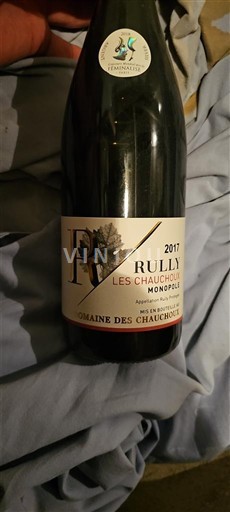 Bourgogne Rully Domaine Des Chaumois Les Chauchoux Monopole 2017