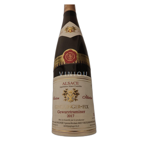 Vin Blanc sec Sélection Ginglinger-Fix 2017 France Alsace Vin de France