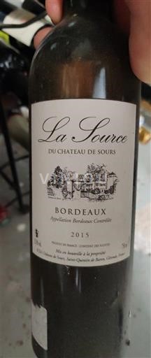 Bordeaux Château Sours La Source 2015