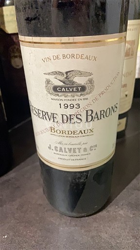 Bordeaux Calvet Réserve des Barons 1993