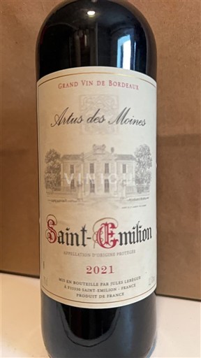 Bordeaux Saint-Émilion Artus des Moines 2021