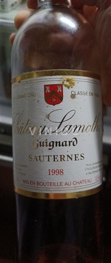 Bordeaux Sauternes Grand Cru Château Lamothe Guignard 1998