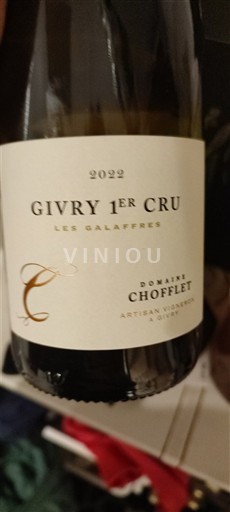 Bourgogne Ikke specificeret Premier Cru Domaine Chofflet Les Galaffres 2022