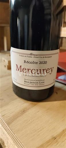 Borgoña Mercurey Premier Cru Benjamin Lux 2020