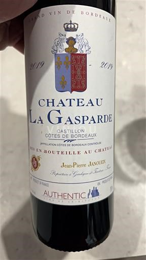 Bordeaux Castillon-côtes-de-bordeaux Château La Gasparde 2019
