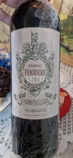 Bordeaux Margaux Grand Cru Classé Château Ferrière 2022