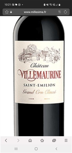 Bordeaux Saint-Émilion Grand Cru Classé Château Villemaurine 2018