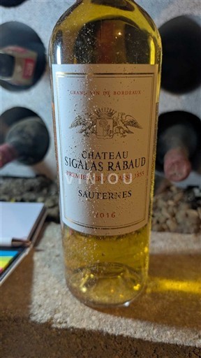 Bordeaux Sauternes Premier Cru Château Sigalas Rabaud 2016