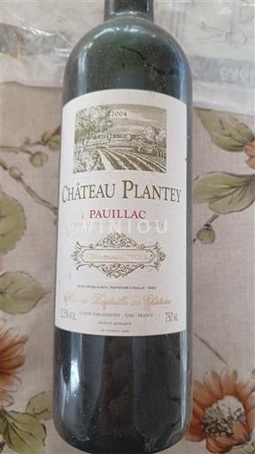 Bordeaux Pauillac Cru Bourgeois Château Plantey 2004