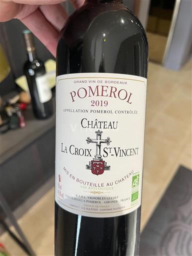 Bordeaux Pomerol Château La Croix St-Vincent 2019