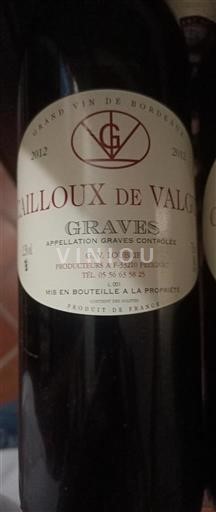 Bordéus Graves Cailloux de Valguy 2012
