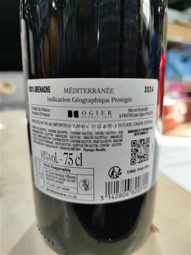 Provence, Lower Rhône Valley, Corsica Mediterranean Ogier 100% Grenache 2024