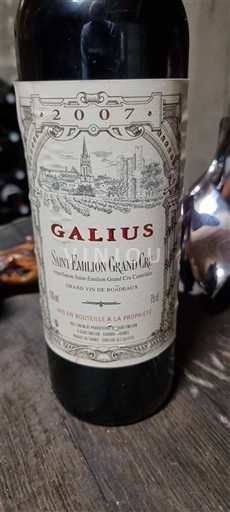 Bordéus Saint-Émilion Grand Cru Galius 2007