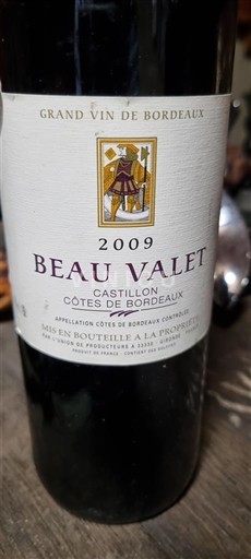Bordeaux Castillon-côtes-de-bordeaux Beau Valet 2009
