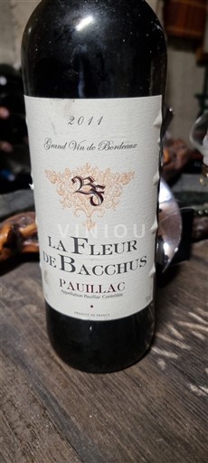 Bordeaux Pauillac La Fleur de Bacchus 2011