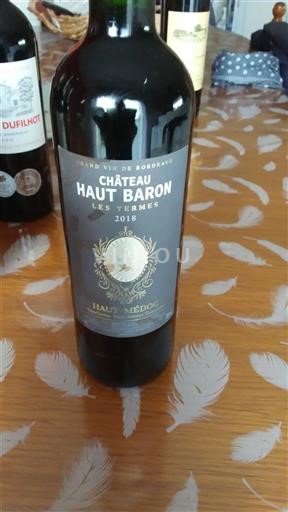 Bordeaux Haut-Médoc Château Haut Baron Les Termes 2018
