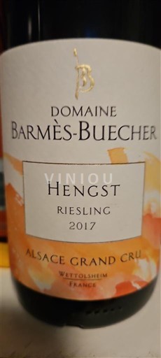 Alsace Riesling Grand Cru Domaine Barmès-Buecher Hengst 2017