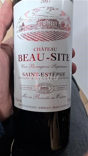 Bordeaux Saint-Estèphe Cru Bourgeois Supérieur Château Beau-Site 2007