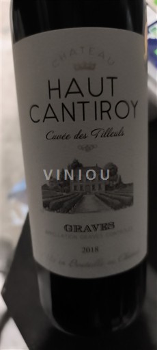 Bordeaux Graves Château Haut Cantiroy des Tilleuls 2018