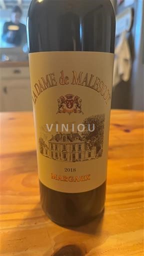 Vinhos Rouge sec La Dame de Malescot Malescot Saint-Exupéry 2018 França Bordéus Margaux AOC