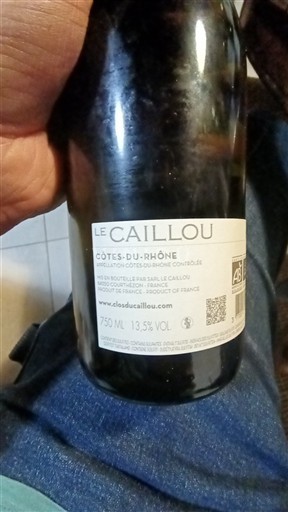 Rhônen laakso Côtes-du-rhône Le Caillou Ei vuosikertaa