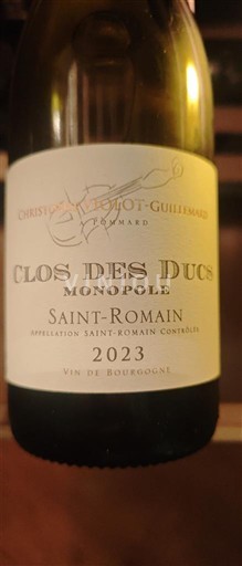 Borgoña Saint-Romain Christophe Buisson Clos des Ducs Monopole 2023