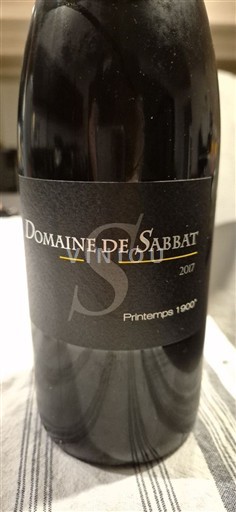 Roussillon Côtes-du-Roussillon Domaine Sabbat Printemps 1900 2017