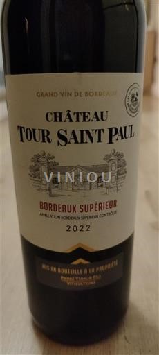 Bordeaux Bordeaux Supérieur Château Tour Saint Paul 2022
