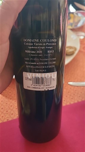 Provence Coteaux Varois en Provence Domaine Coulomb 2020