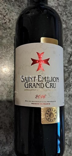 Bordeaux Saint-Émilion Grand Cru Inconnu 2016