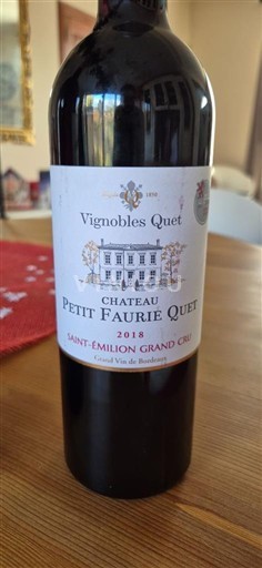 Bordeaux Saint-Émilion Grand Cru Grand Cru Château Petit Faurie Quet 2018