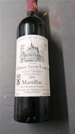 Bordeaux Pessac-Léognan Château Saint Eugène L’Hirondelle 2010