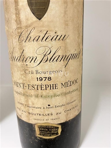 Bordeaux Saint-Estèphe Cru Bourgeois Château Andron Blanquet 1978