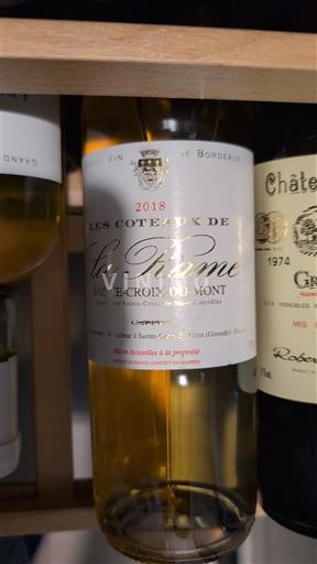 Burdeos Sainte-Croix-Du-Mont Les Coteaux de La Trame 2018