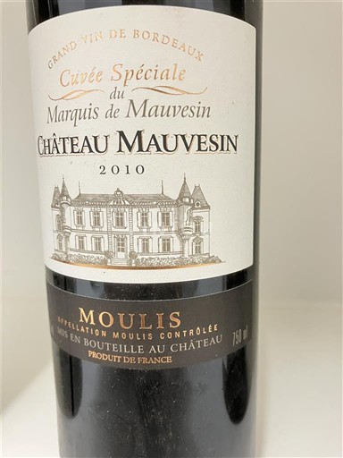 Bordeaux Moulis-en-Médoc Château Mauvesin Spéciale du Marquis de Mauvesin 2010