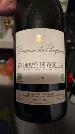 Vale do Ródano Não especificado Domaine Des Pasquiers 2020